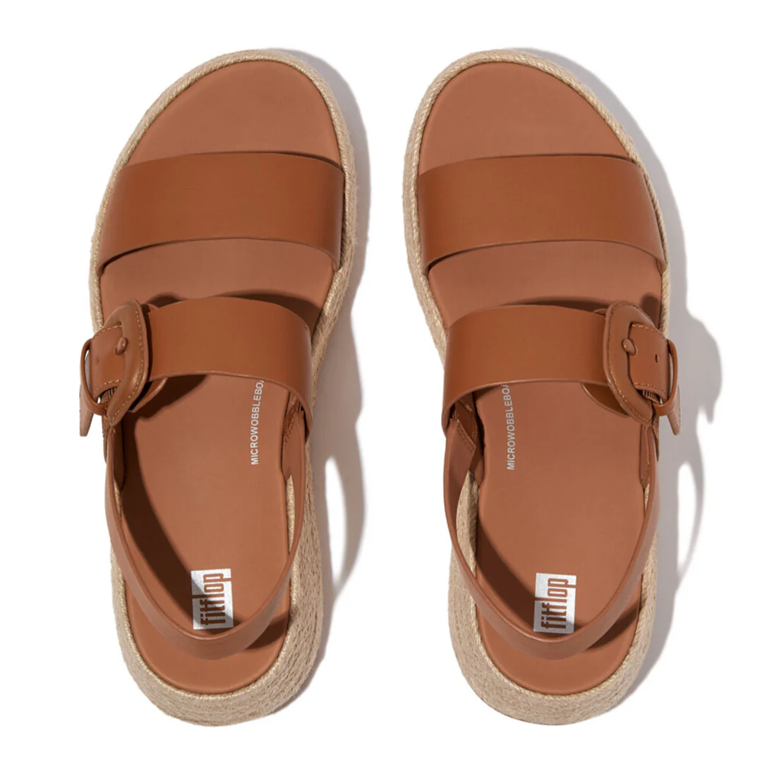 F-MODE Espadrille Buckle Leather Flatform Sandals - Image 5