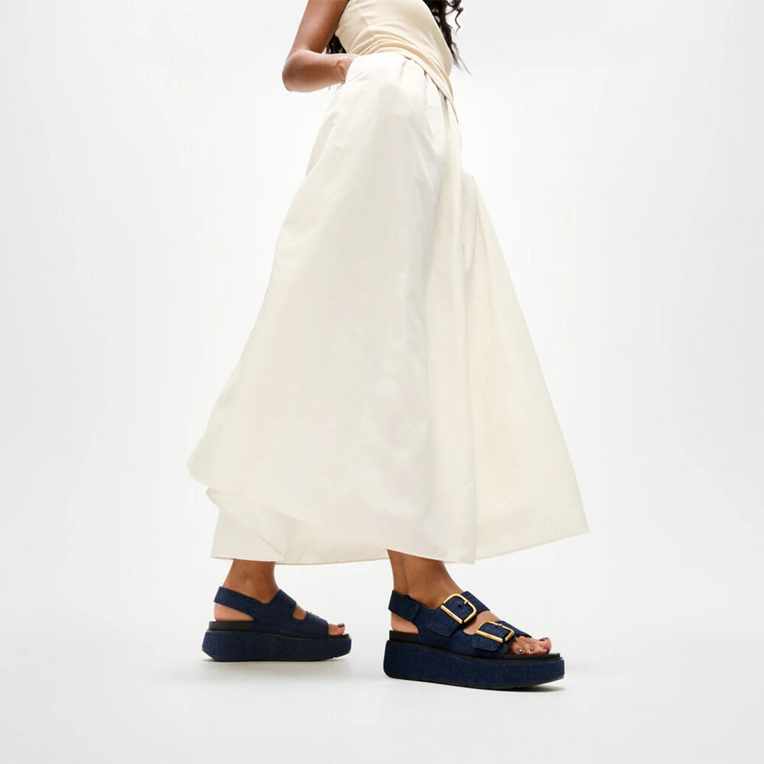 GEN-FF Max Buckle Denim Back-Strap Sandals - Image 2