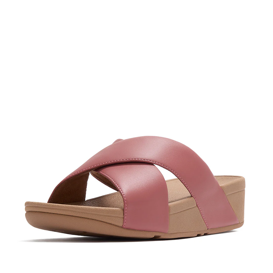 LULU Cross Slide Leather Sandals - Image 3