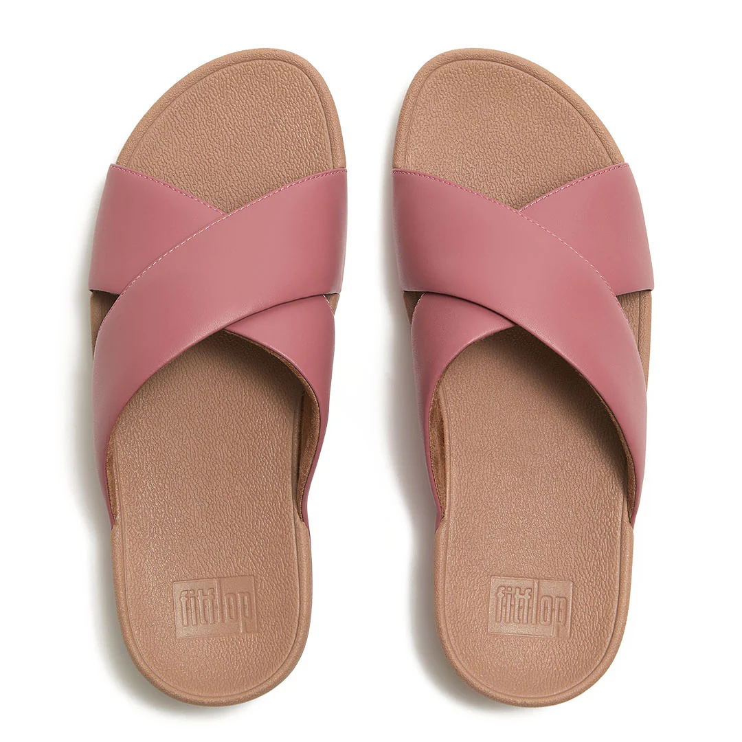 LULU Cross Slide Leather Sandals - Image 5
