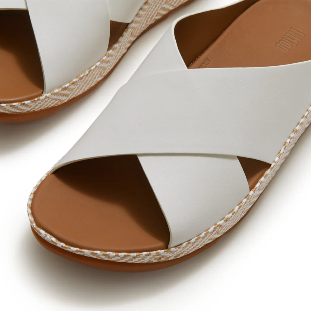 LULU Lux Graphic-weave Leather Cross Slides - Image 5