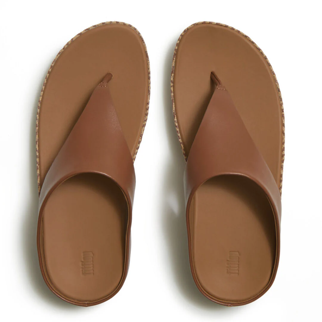 LULU Lux Graphic-weave Leather Toe-post Sandals - Image 3