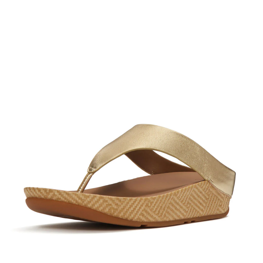LULU Lux Graphic-weave Leather Toe-post Sandals - Image 4